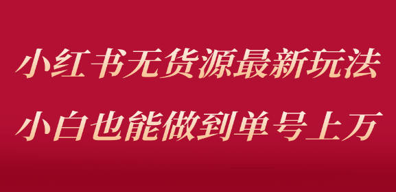 小红书无货源最新螺旋起号玩法，电商小白也能做到单号上万（收费3980）