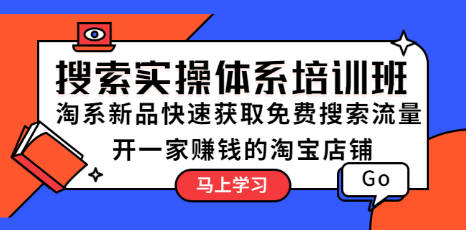 搜索实操体系培训班：淘系新品快速获取免费搜索流量 开一家赚钱的淘宝店铺