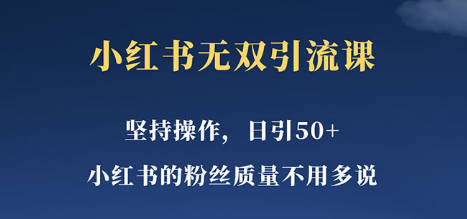 小红书无双课一天引50+女粉，不用做视频发视频，小白也很容易上手拿到结果