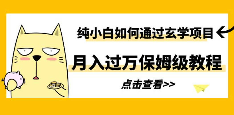 纯小白如何通过玄学项目月入过万保姆级教程