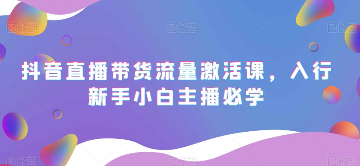 抖音直播带货流量激活课，入行新手小白主播必学