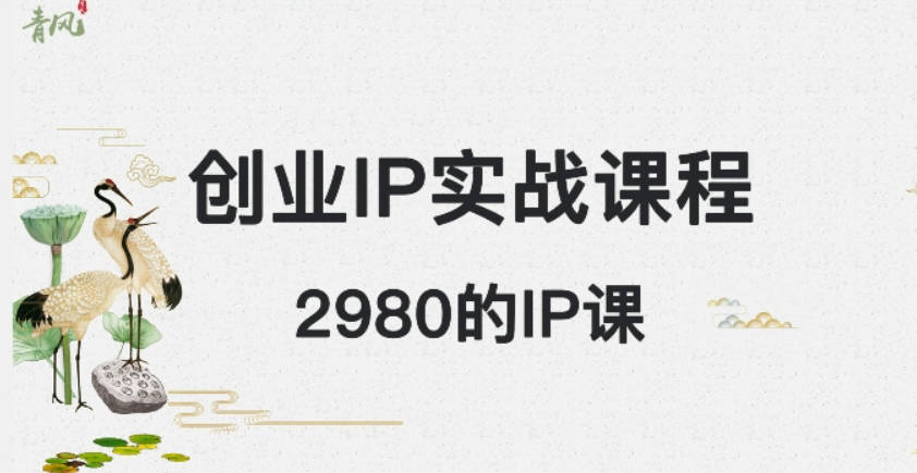 外边卖2980的创业IP课程，做私域月入5w+