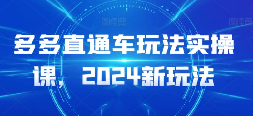 多多直通车玩法实操课，2024新玩法