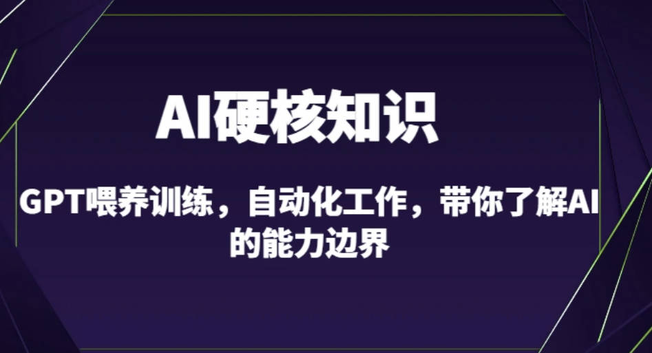 AI硬核知识-GPT喂养训练，自动化工作，带你了解AI的能力边界（10节课）