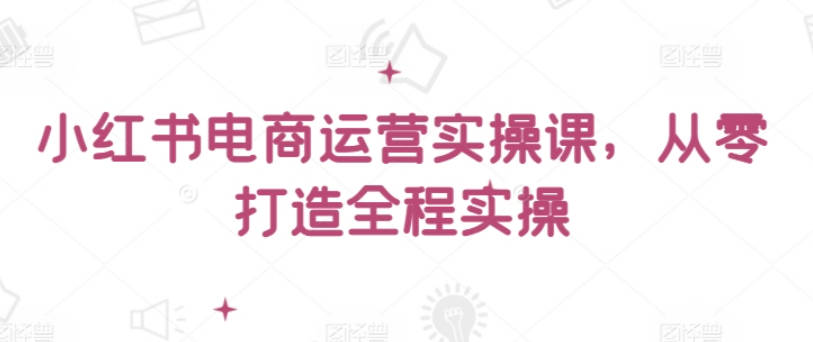 王导主小红书电商运营实操课，从零打造全程实操