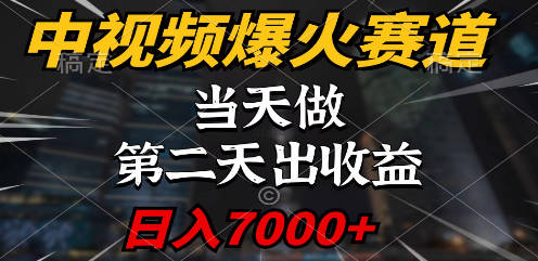 中视频计划爆火赛道，当天做，第二天见收益，轻松破百万播放，日入7000+