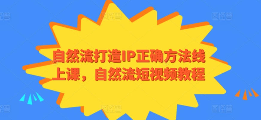 自然流打造IP正确方法线上课，自然流短视频教程