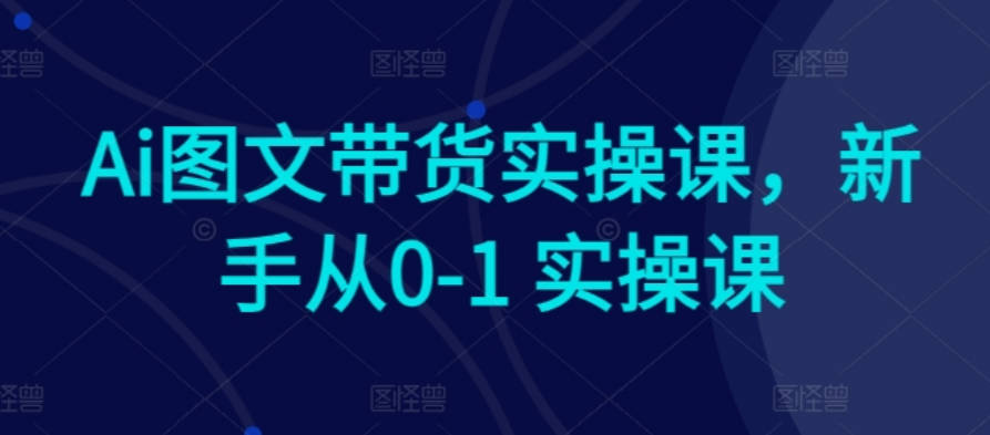 Ai图文带货实操课，新手从0-1 实操课