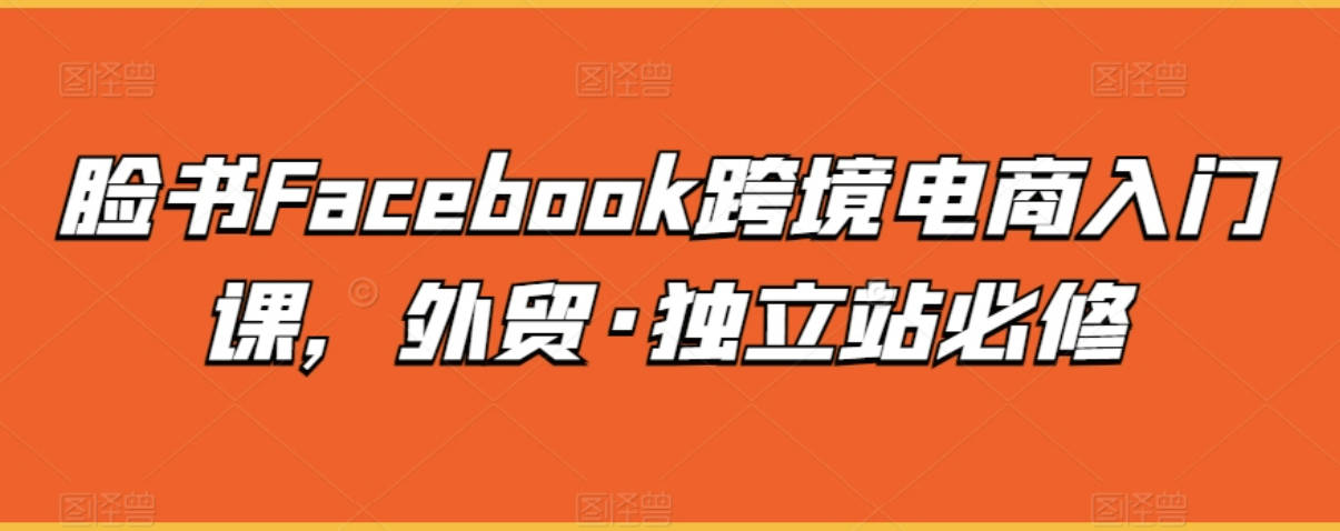 澳门彬哥人教你Facebook脸书跨境电商入门课，外贸·独立站必修