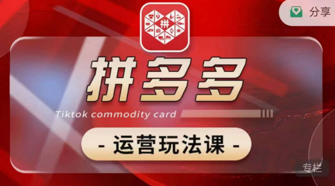 老陶电商拼多多运营玩法课高阶运营【2月更新】，极致群爆款玩法，轻付费无尽复制等