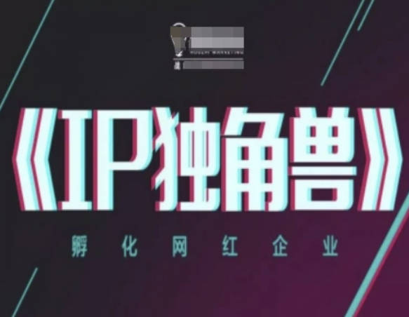 IP独角兽，孵化网红企业，ip教程