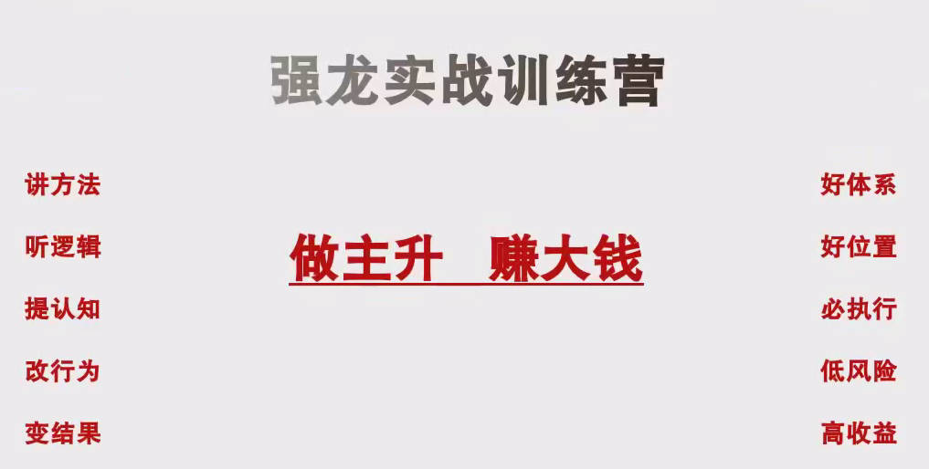 中和应泰陆老师强龙班 强龙实战训练营股票课程