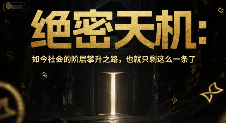付费文章：绝密天机：如今社会的阶层攀升之路，也就只剩这么一条了