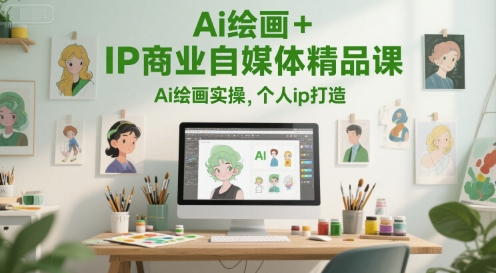 Ai绘画+IP商业自媒体精品课，Ai绘画实操，个人ip打造