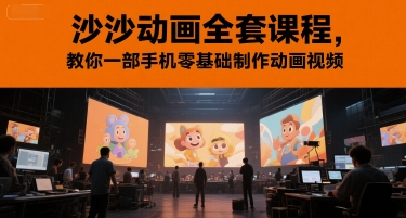 沙沙动画全套课程，教你一部手机零基础制作动画视频