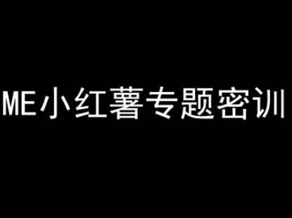ME小红薯专题密训-小红书电商教程
