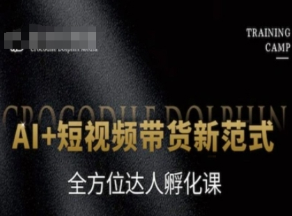 AI+短视频带货新范式，全方位达人孵化课