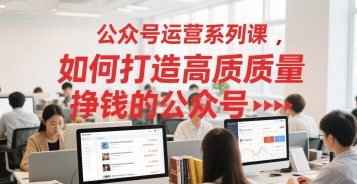 艾乐-公众号运营系列课，如何打造高质量挣钱的公众号