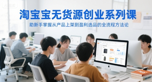 涂涂老师·淘宝无货源创业系列课，助新手掌握从产品上架到盈利选品的全流程方法论