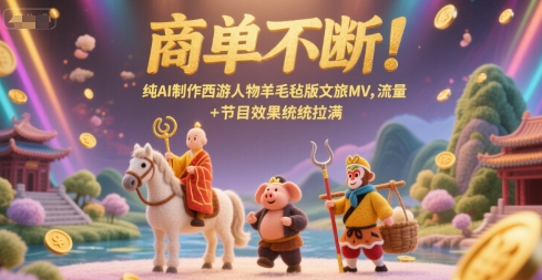 商单不断！纯AI制作西游人物羊毛毡版文旅MV，流量+节目效果统统拉满