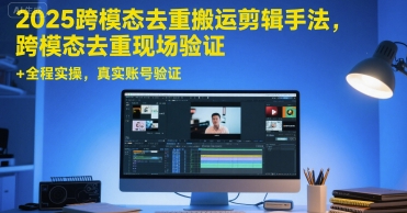 2025跨模态去重搬运剪辑手法，跨模态去重现场验证 +全程实操，真实账号验证