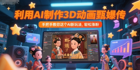 利用AI制作3D动画甄嬛传，流量爆了，手把手教你这个AI新玩法，轻松涨粉