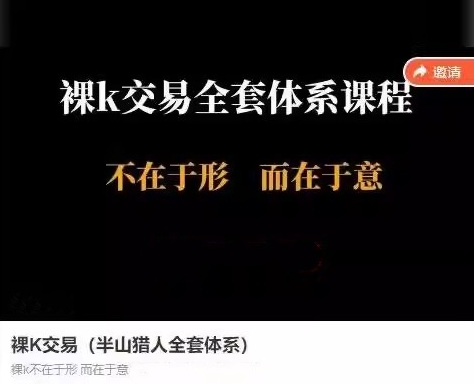 裸K交易(半山猎人全套体系)视频课 裸K不在于形而在于意
