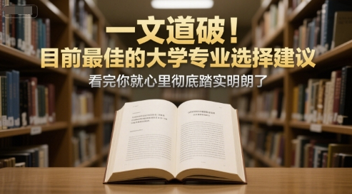 付费文章：一文道破！目前最佳的大学专业选择建议，看完你就心里彻底踏实明朗了