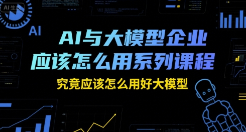 瑞克老张AI与大模型企业应该怎么用系列课程，究竟应该怎么用好大模型