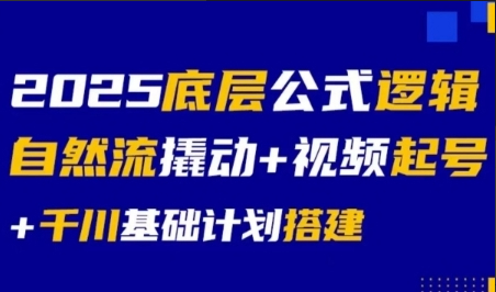 大明老师2025底层公式逻辑自然流撬动+视频起号+千川基础计划搭建