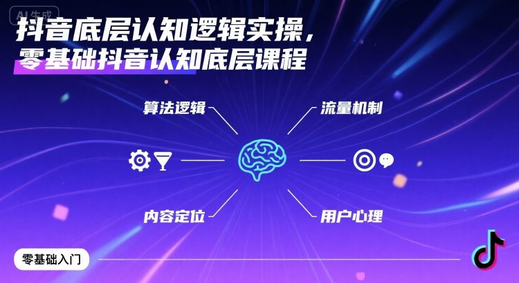 抖音底层认知逻辑实操，零基础抖音认知底层课程