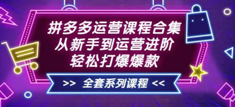 拼多多运营课程合集：从新手到运营进阶，轻松打爆爆款（全套系统课程）