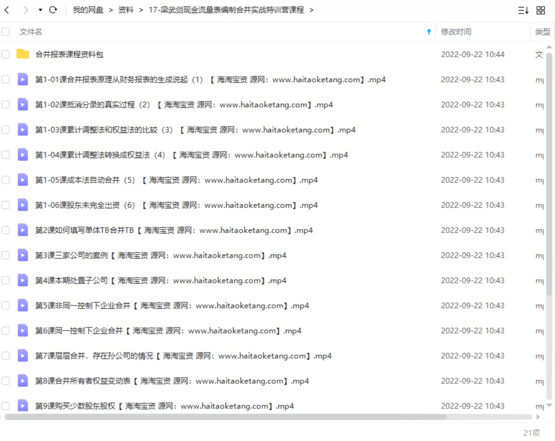 梁武剑现金流量表编制合并实战特训营课程