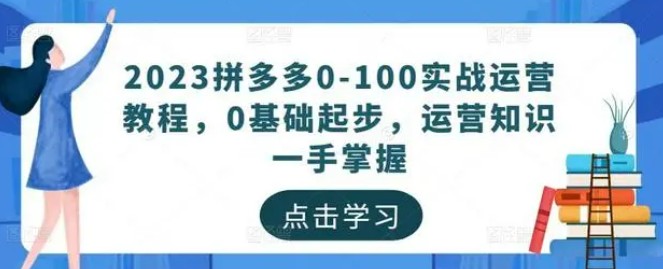 2023拼多多0-100实战运营教程，0基础起步，运营知识一手掌握