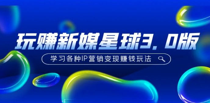 《玩赚新媒星球3.0版》学习各种IP营销变现赚钱玩法（价值498）