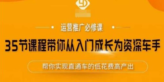 35节课程带你从入门成长为资深车手，让系统学习直通车成为可能，帮你实现直通车的低花费高产出