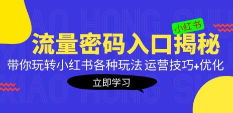 小红书流量密码入口揭秘：带你玩转小红书各种玩法 运营技巧+优化！