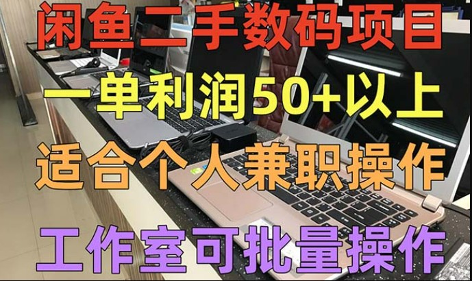 闲鱼二手数码项目，个人副业低保收入一单50+以上，工作室批量放大操作