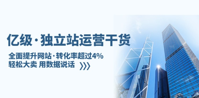 亿级·独立站运营干货：全面提升网站·转化率超过4%，轻松大卖 用数据说话